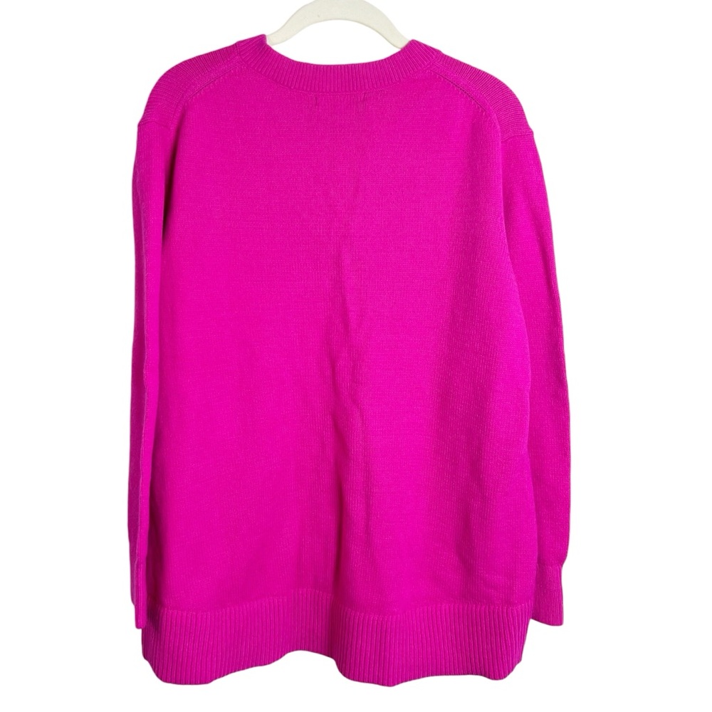 Banana Republic Factory Perfectly Soft V-Neck Sweater Berry Pink Size Petite L - Picture 3 of 14